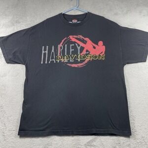 Harley Davidson Shirt Adult 2XL Black Motorcycle Biker Graphic Tee Tennessee